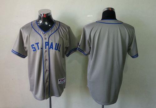 Twins Blank Grey 1948 St. Paul Saints Turn Back The Clock Stitched MLB Jersey - Click Image to Close